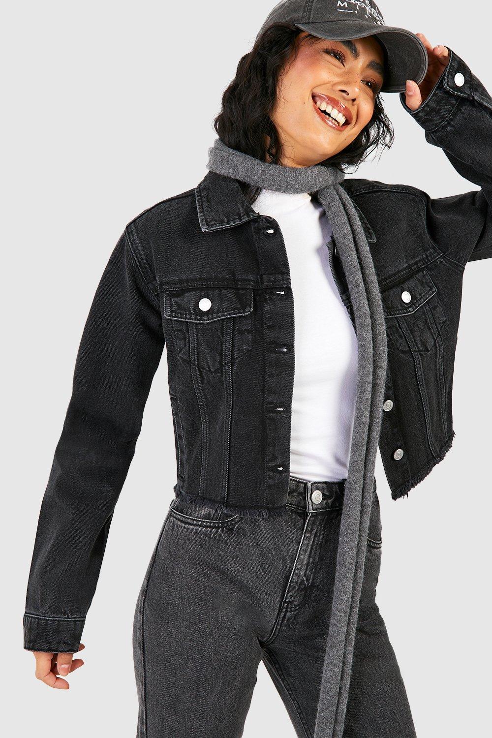 Boohoo black hot sale denim jacket